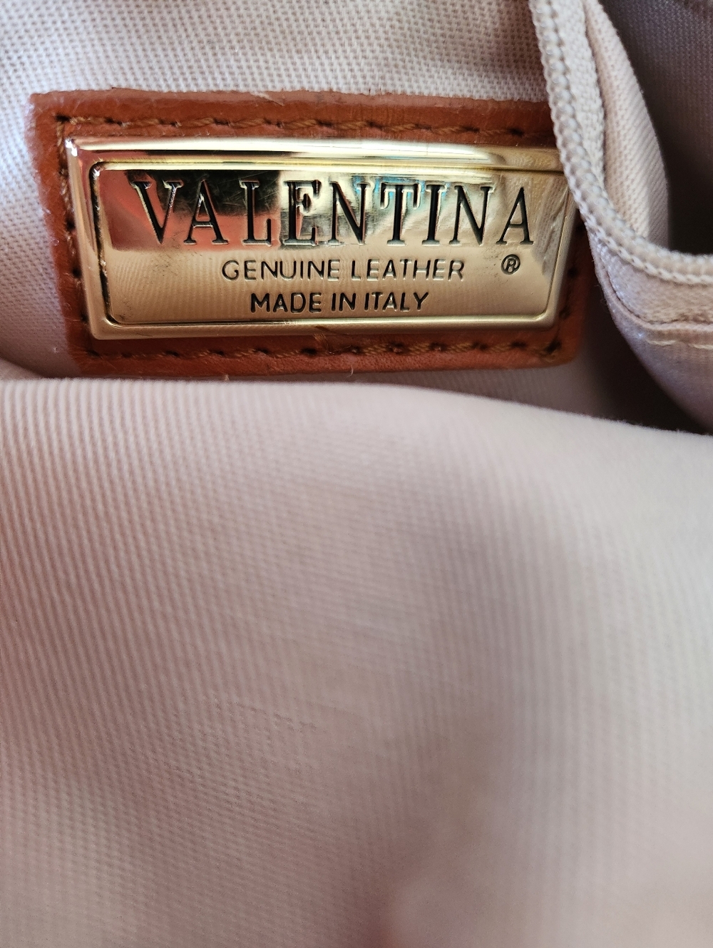 Valentina Genuine Leather Crossbody Handbag Purse Dark Blue Brown Made In Italy - Picture 12 of 13